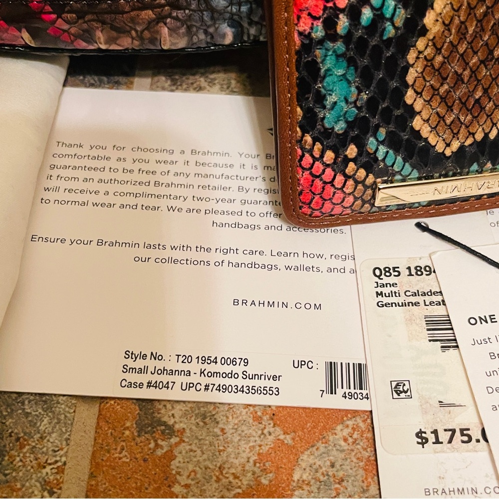 NWT!HARD TO FIND! BRAHMIN SMALL JOHANNA IN SUNRIVER KOMOD! Jane Wallet Included. - Picture 8 of 13